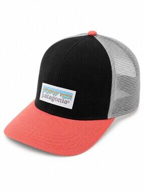 Patagonia Black Front Coral Brim Mesh Trucker Hat